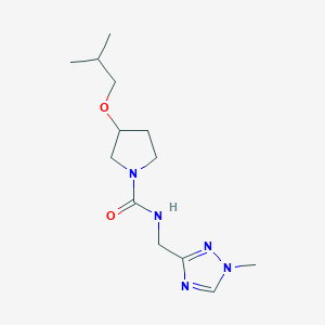 molecular formula C13H23N5O2 B7057074 3-(2-methylpropoxy)-N-[(1-methyl-1,2,4-triazol-3-yl)methyl]pyrrolidine-1-carboxamide 