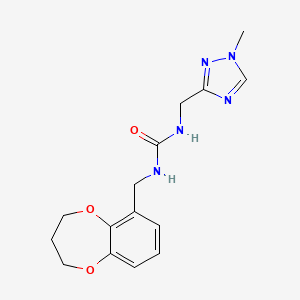 molecular formula C15H19N5O3 B7057078 1-(3,4-dihydro-2H-1,5-benzodioxepin-6-ylmethyl)-3-[(1-methyl-1,2,4-triazol-3-yl)methyl]urea 