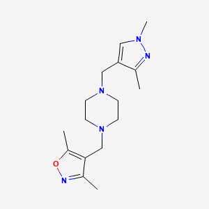 4-[[4-[(1,3-Dimethylpyrazol-4-yl)methyl]piperazin-1-yl]methyl]-3,5-dimethyl-1,2-oxazole