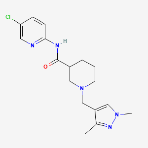 molecular formula C17H22ClN5O B7057129 N-(5-chloropyridin-2-yl)-1-[(1,3-dimethylpyrazol-4-yl)methyl]piperidine-3-carboxamide 