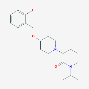 3-[4-[(2-Fluorophenyl)methoxy]piperidin-1-yl]-1-propan-2-ylpiperidin-2-one