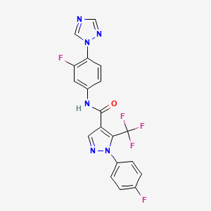 1-(4-fluorophenyl)-N-[3-fluoro-4-(1,2,4-triazol-1-yl)phenyl]-5-(trifluoromethyl)pyrazole-4-carboxamide