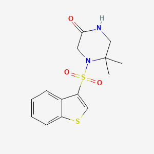 4-(1-Benzothiophen-3-ylsulfonyl)-5,5-dimethylpiperazin-2-one