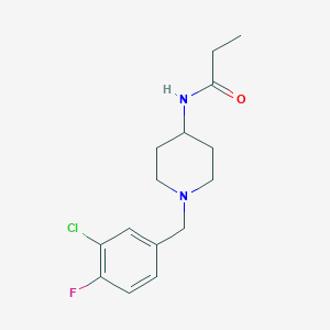 N-[1-[(3-chloro-4-fluorophenyl)methyl]piperidin-4-yl]propanamide