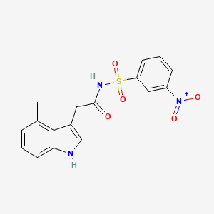 2-(4-methyl-1H-indol-3-yl)-N-(3-nitrophenyl)sulfonylacetamide