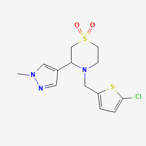 4-[(5-Chlorothiophen-2-yl)methyl]-3-(1-methylpyrazol-4-yl)-1,4-thiazinane 1,1-dioxide