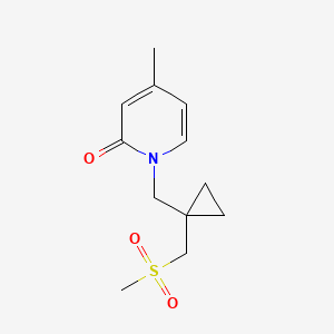 4-Methyl-1-[[1-(methylsulfonylmethyl)cyclopropyl]methyl]pyridin-2-one