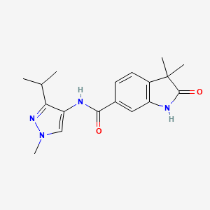 3,3-dimethyl-N-(1-methyl-3-propan-2-ylpyrazol-4-yl)-2-oxo-1H-indole-6-carboxamide