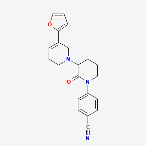 4-[3-[5-(furan-2-yl)-3,6-dihydro-2H-pyridin-1-yl]-2-oxopiperidin-1-yl]benzonitrile