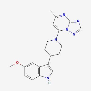 molecular formula C20H22N6O B7057309 7-[4-(5-methoxy-1H-indol-3-yl)piperidin-1-yl]-5-methyl-[1,2,4]triazolo[1,5-a]pyrimidine 