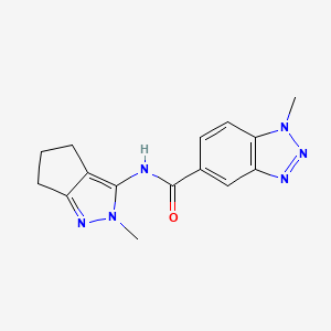 1-methyl-N-(2-methyl-5,6-dihydro-4H-cyclopenta[c]pyrazol-3-yl)benzotriazole-5-carboxamide