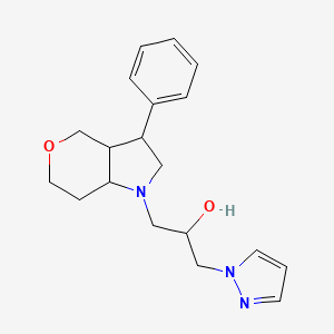 molecular formula C19H25N3O2 B7057327 1-(3-phenyl-3,3a,4,6,7,7a-hexahydro-2H-pyrano[4,3-b]pyrrol-1-yl)-3-pyrazol-1-ylpropan-2-ol 