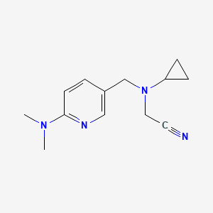 molecular formula C13H18N4 B7057342 2-[Cyclopropyl-[[6-(dimethylamino)pyridin-3-yl]methyl]amino]acetonitrile 