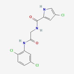 molecular formula C13H10Cl3N3O2 B7057370 4-chloro-N-[2-(2,5-dichloroanilino)-2-oxoethyl]-1H-pyrrole-2-carboxamide 