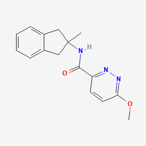 molecular formula C16H17N3O2 B7057371 6-methoxy-N-(2-methyl-1,3-dihydroinden-2-yl)pyridazine-3-carboxamide 