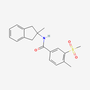 4-methyl-N-(2-methyl-1,3-dihydroinden-2-yl)-3-methylsulfonylbenzamide