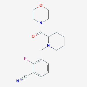 2-Fluoro-3-[[2-(morpholine-4-carbonyl)piperidin-1-yl]methyl]benzonitrile