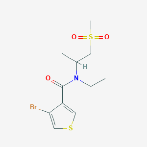 molecular formula C11H16BrNO3S2 B7057377 4-bromo-N-ethyl-N-(1-methylsulfonylpropan-2-yl)thiophene-3-carboxamide 