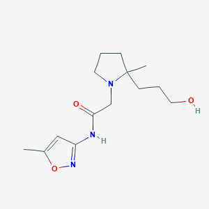 2-[2-(3-hydroxypropyl)-2-methylpyrrolidin-1-yl]-N-(5-methyl-1,2-oxazol-3-yl)acetamide