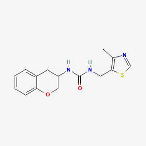 molecular formula C15H17N3O2S B7057386 1-(3,4-dihydro-2H-chromen-3-yl)-3-[(4-methyl-1,3-thiazol-5-yl)methyl]urea 