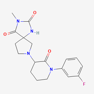 7-[1-(3-Fluorophenyl)-2-oxopiperidin-3-yl]-3-methyl-1,3,7-triazaspiro[4.4]nonane-2,4-dione