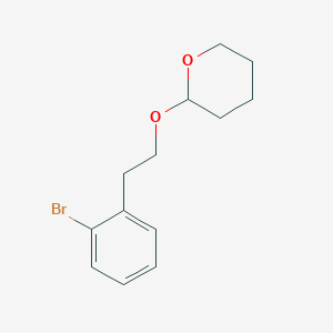 molecular formula C13H17BrO2 B070574 2H-Pyran, 2-[2-(2-bromophenyl)ethoxy]tetrahydro- CAS No. 170837-76-0