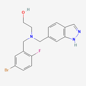 2-[(5-bromo-2-fluorophenyl)methyl-(1H-indazol-6-ylmethyl)amino]ethanol