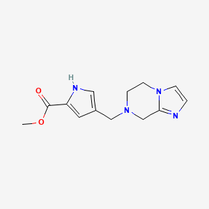 molecular formula C13H16N4O2 B7057443 methyl 4-(6,8-dihydro-5H-imidazo[1,2-a]pyrazin-7-ylmethyl)-1H-pyrrole-2-carboxylate 