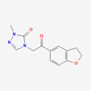 molecular formula C13H13N3O3 B7057473 4-[2-(2,3-Dihydro-1-benzofuran-5-yl)-2-oxoethyl]-2-methyl-1,2,4-triazol-3-one 