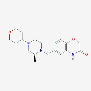 molecular formula C19H27N3O3 B7057483 6-[[(2S)-2-methyl-4-(oxan-4-yl)piperazin-1-yl]methyl]-4H-1,4-benzoxazin-3-one 