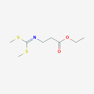 molecular formula C8H15NO2S2 B070575 Ethyl 3-[bis(methylsulfanyl)methylideneamino]propanoate CAS No. 168140-60-1