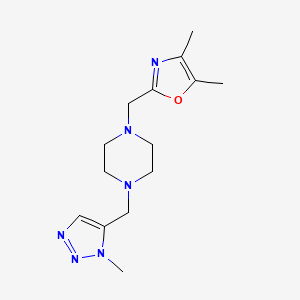 4,5-Dimethyl-2-[[4-[(3-methyltriazol-4-yl)methyl]piperazin-1-yl]methyl]-1,3-oxazole