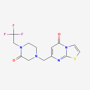 7-[[3-Oxo-4-(2,2,2-trifluoroethyl)piperazin-1-yl]methyl]-[1,3]thiazolo[3,2-a]pyrimidin-5-one