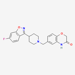 6-[[4-(6-fluoro-1,2-benzoxazol-3-yl)piperidin-1-yl]methyl]-4H-1,4-benzoxazin-3-one