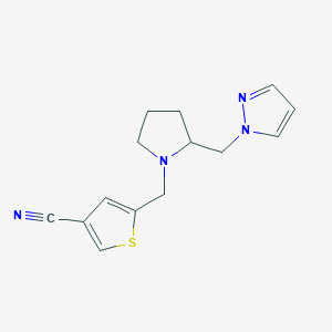 5-[[2-(Pyrazol-1-ylmethyl)pyrrolidin-1-yl]methyl]thiophene-3-carbonitrile