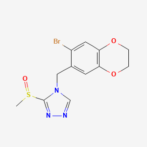 4-[(6-Bromo-2,3-dihydro-1,4-benzodioxin-7-yl)methyl]-3-methylsulfinyl-1,2,4-triazole