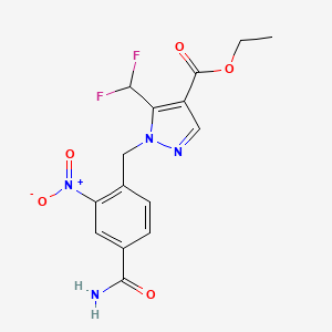 Ethyl 1-[(4-carbamoyl-2-nitrophenyl)methyl]-5-(difluoromethyl)pyrazole-4-carboxylate