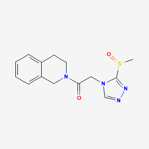 molecular formula C14H16N4O2S B7057631 1-(3,4-dihydro-1H-isoquinolin-2-yl)-2-(3-methylsulfinyl-1,2,4-triazol-4-yl)ethanone 