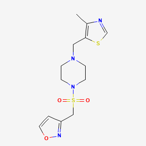 3-[[4-[(4-Methyl-1,3-thiazol-5-yl)methyl]piperazin-1-yl]sulfonylmethyl]-1,2-oxazole