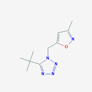 molecular formula C10H15N5O B7057690 5-[(5-Tert-butyltetrazol-1-yl)methyl]-3-methyl-1,2-oxazole 