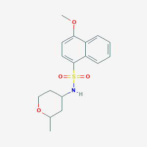 molecular formula C17H21NO4S B7057722 4-methoxy-N-(2-methyloxan-4-yl)naphthalene-1-sulfonamide 