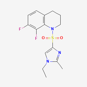 1-(1-ethyl-2-methylimidazol-4-yl)sulfonyl-7,8-difluoro-3,4-dihydro-2H-quinoline