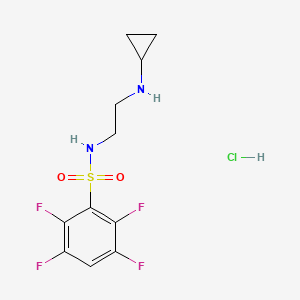 N-[2-(cyclopropylamino)ethyl]-2,3,5,6-tetrafluorobenzenesulfonamide;hydrochloride