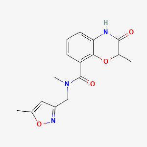 N,2-dimethyl-N-[(5-methyl-1,2-oxazol-3-yl)methyl]-3-oxo-4H-1,4-benzoxazine-8-carboxamide