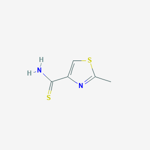 molecular formula C5H6N2S2 B070578 2-Methylthiazole-4-carbothioamide CAS No. 174223-29-1