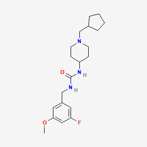 molecular formula C20H30FN3O2 B7057822 1-[1-(Cyclopentylmethyl)piperidin-4-yl]-3-[(3-fluoro-5-methoxyphenyl)methyl]urea 