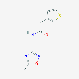 N-[2-(5-methyl-1,2,4-oxadiazol-3-yl)propan-2-yl]-2-thiophen-3-ylacetamide