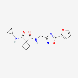 molecular formula C16H18N4O4 B7057855 1-N'-cyclopropyl-1-N-[[5-(furan-2-yl)-1,2,4-oxadiazol-3-yl]methyl]cyclobutane-1,1-dicarboxamide 