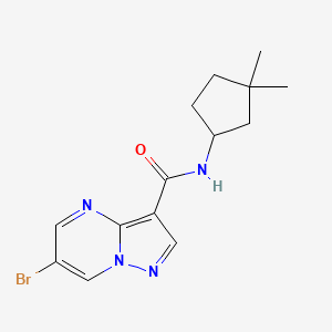 6-bromo-N-(3,3-dimethylcyclopentyl)pyrazolo[1,5-a]pyrimidine-3-carboxamide