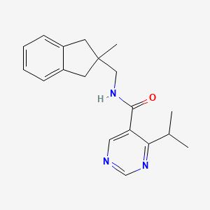 N-[(2-methyl-1,3-dihydroinden-2-yl)methyl]-4-propan-2-ylpyrimidine-5-carboxamide